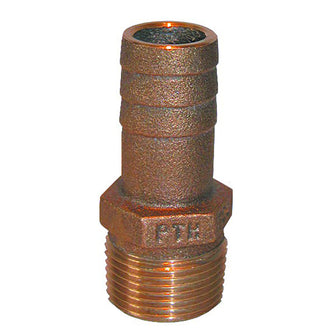 GROCO 1/2" NPT x 1/2" ID Bronze Pipe to Hose Straight Fitting | PTH-500