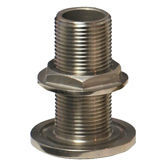 GROCO 1-1/4" NPS NPT Combo Stainless Steel Thru-Hull Fitting w/Nut | TH-1250-WS