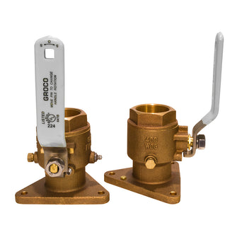 GROCO 3/4" Bronze Tri-Flanged Ball Valve/Seacock | FBV-750