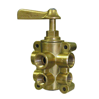 GROCO 6-Port NPT Bronze Fuel Valve 1/2" Main - 3/8" Return | FV-65038