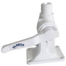 Glomex 4-Way Nylon Heavy-Duty Ratchet Mount w/Cable Slot &amp; Built-In Coax Cable Feed-Thru 1"-14 Thread | RA115