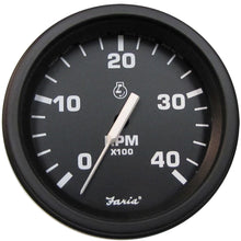 Faria 4" Heavy-Duty Tachometer (4000 RPM) (Diesel) Mag Pick-Up - Black w/Black Bezel | 43000