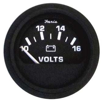 Faria 2" Heavy-Duty Voltmeter (10-16 VDC) - Black | 23007