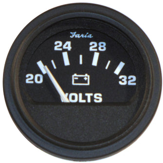 Faria 2" Heavy-Duty Voltmeter (14-32 VDC) - Black | 23008