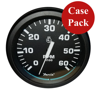 Faria 4" Heavy-Duty Tachometer (6000 RPM) Gas - Black *Bulk Case of 12* | TC9755B