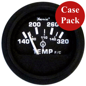 Faria 2" Heavy-Duty Oil Temp Gauge (140-320 F/C) - Black *Bulk Case of 24* | GP0629B