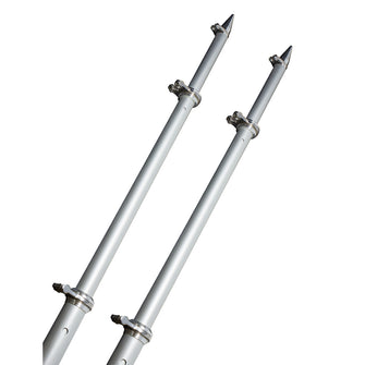 TACO 18&#39; Deluxe Outrigger Poles w/Rollers - Silver/Silver | OT-0318HD-VEL