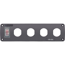 Blue Sea Water Resistant USB Accessory Panel - 15A Circuit Breaker, 4x Blank Apertures | 4369