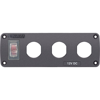 Blue Sea 4367 Water Resistant USB Accessory Panel - 15A Circuit Breaker, 3x Blank Apertures | 4367