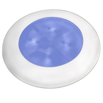 Hella Marine Blue LED Round Courtesy Lamp - White Bezel - 24V | 980503241