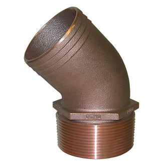 GROCO 3/4" NPT Bronze 45 Degree Pipe to 3/4" Hose | PTHD-750