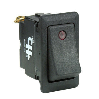 Cole Hersee Sealed Rocker Switch w/Small Round Pilot Lights SPST On-Off 3 Screw | 56327-01-BP