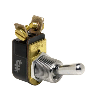 Cole Hersee Light Duty Toggle Switch SPST Off-On 2 Screw - Chrome Plated Brass | M-484-BP