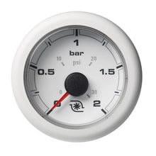 Veratron 52MM (2-1/16") OceanLink Boost Pressure Gauge - 2 Bar/30PSI - White Dial &amp; Bezel | A2C1066150001