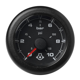 Veratron 52MM (2-1/16") OceanLink Engine Oil Pressure Gauge -10 Bar/150 PSI - Black Dial &amp; Bezel | A2C1066000001