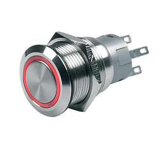 BEP Push-Button Switch 24V Momentary On/Off - Red LED | 80-511-0006-00