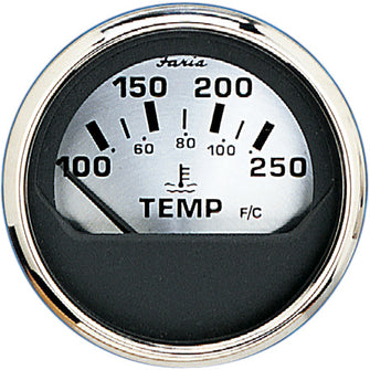 Faria Spun Silver 2" Water Temp Gauge | 16004