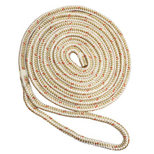 New England Ropes 3/8" Double Braid Dock Line - White/Gold w/Tracer - 15&#39; | C5059-12-00015