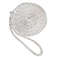 New England Ropes 3/8" Premium 3-Strand Dock Line - White w/Tracer - 15&#39; | C6050-12-00015