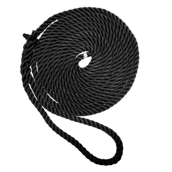 New England Ropes 3/8" Premium 3-Strand Dock Line - Black - 20&#39; | C6054-12-00020