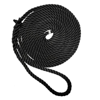 New England Ropes 3/8" Premium 3-Strand Dock Line - Black - 25&#39; | C6054-12-00025