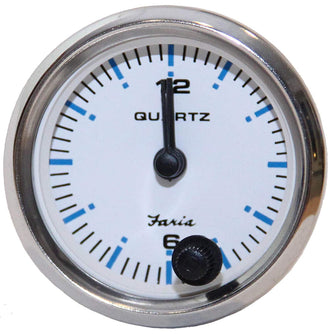 Faria Chesapeake White SS 2" Analog Clock | 13891