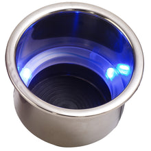 Sea-Dog LED Flush Mount Combo Drink Holder w/Drain Fitting - Blue LED | 588074-1