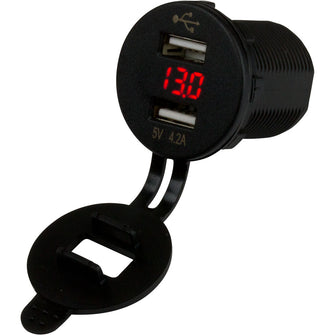 Sea-Dog Dual USB Socket/Voltmeter w/Hidden Display | 426517-1