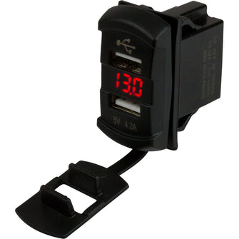 Sea-Dog Dual USB Rocker Switch Style Voltmeter w/Hidden Display | 426527-1