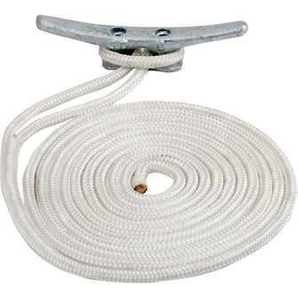 Sea-Dog Double Braided Nylon Dock Line - 3/8" x 10&#39; - White | 302110010WH-1