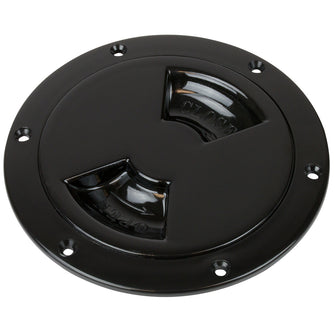 Sea-Dog Quarter-Turn Smooth Deck Plate w/Internal Collar - Black - 4" | 336345-1