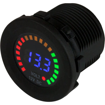 Sea-Dog Round Voltage Meter DC - 5V-15V w/Rainbow Dial | 421617-1