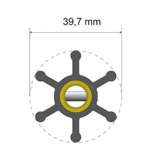 Albin Pump Premium Impeller Kit - 39.7 x 9.5 x 19.2mm - 6 Blade - Pin Insert | 06-01-003