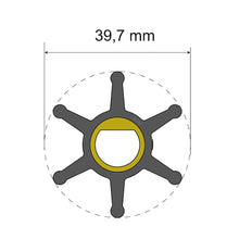 Albin Pump Premium Impeller Kit - 39.7 x 12 x 19.2mm - 6 Blade - Single Flat Insert | 06-01-004