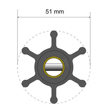 Albin Pump Premium Impeller Kit - 51 x 22 x 12.7mm - 6 Blade - Pin Insert | 06-01-006