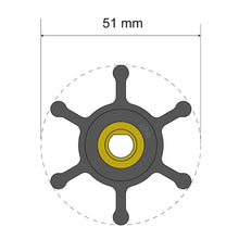 Albin Pump Premium Impeller Kit - 51 x 8 x 22mm - 6 Blade - Single Flat Insert | 06-01-008