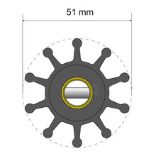 Albin Pump Premium Impeller Kit - 51 x 12 x 22mm - 10 Blade - Pin Insert | 06-01-010