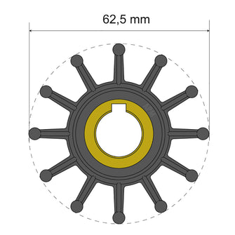 Albin Pump Premium Impeller Kit 62.5 x 16 x 32mm - 12 Blade - Key Insert | 06-01-016