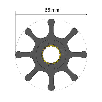 Albin Pump Premium Impeller Kit 65 x 16 x 37mm - 8 Blade - Spline Insert | 06-01-017