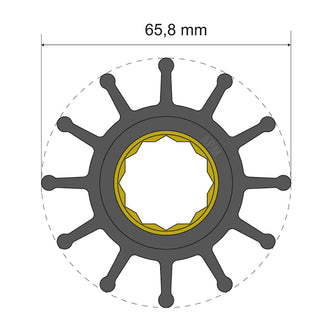 Albin Pump Premium Impeller Kit 65.8 x 25 x 80mm - 12 Blade - Spline Insert | 06-01-020