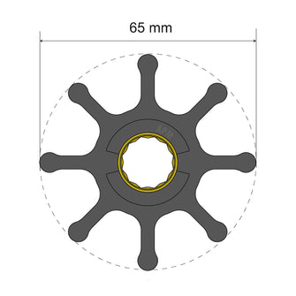 Albin Pump Premium Impeller Kit 65 x 16 x 50mm - 8 Blade - Spline Insert | 06-01-021