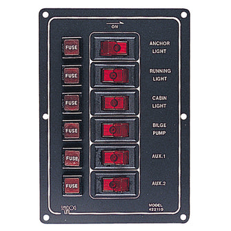 Sea-Dog Aluminum Switch Panel Vertical - 6 Switch | 422110-1