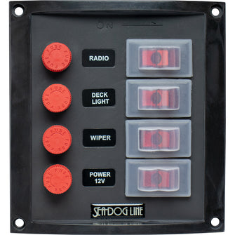 Sea-Dog Splash Guard Switch Panel Vertical - 4 Switch | 424016-1