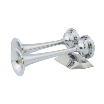 Marinco 12V Chrome Plated Dual Trumpet Mini Air Horn | 10108