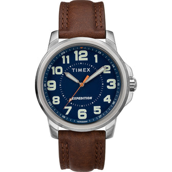 Timex Men&#39;s Expedition&reg; Metal Field Watch - Blue Dial/Brown Strap | TW4B16000JV