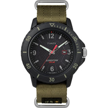 Timex Gallatin Nylon Slip-Thru Watch - Solar Green/Black Dial | TW4B14500JV