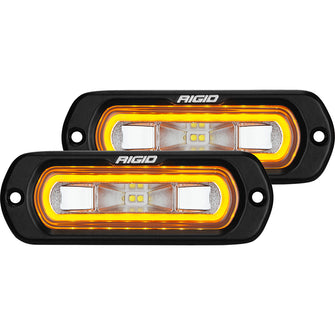 RIGID Industries SR-L Series Flush Mount Spreader Light - Black Housing - Amber Halo | 53223