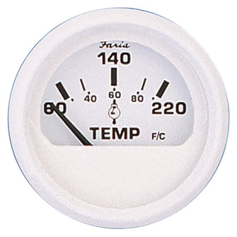 Faria Dress White 2" Cylinder Head Temperature Gauge (60 - 220&deg; F) | 13113