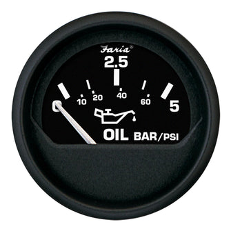 Faria Euro Black 2" Oil Pressure Gauge - Metric (5 Bar) | 12805