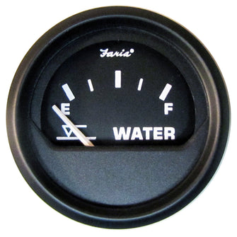 Faria Euro Black 2" Tank Level Gauge - Potable Water | 12830